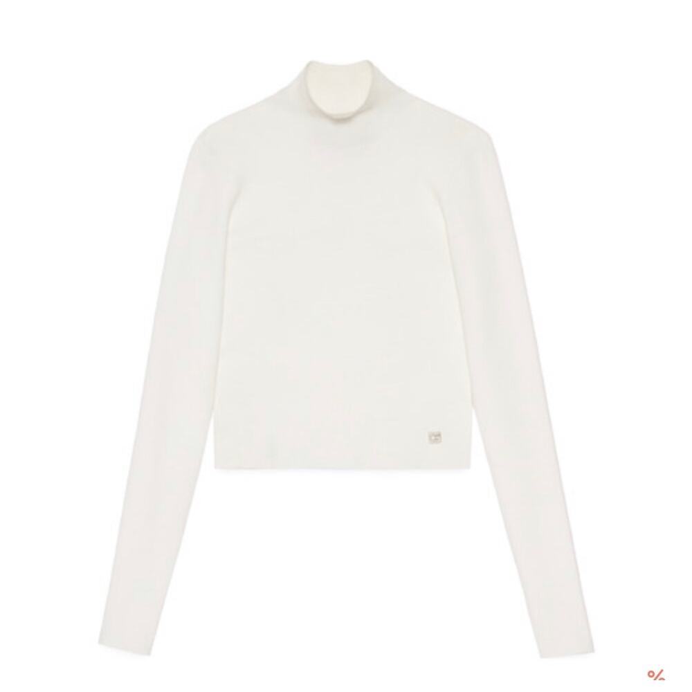 Gucci Crystal 2 Ivory Mock Neck Top Size Small Brand New With Tags